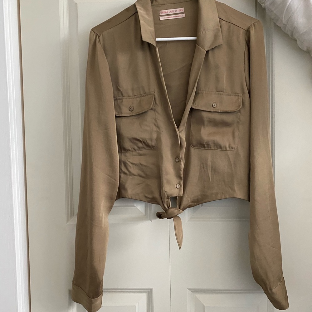 Gold Urban Outfitters Top with Tie